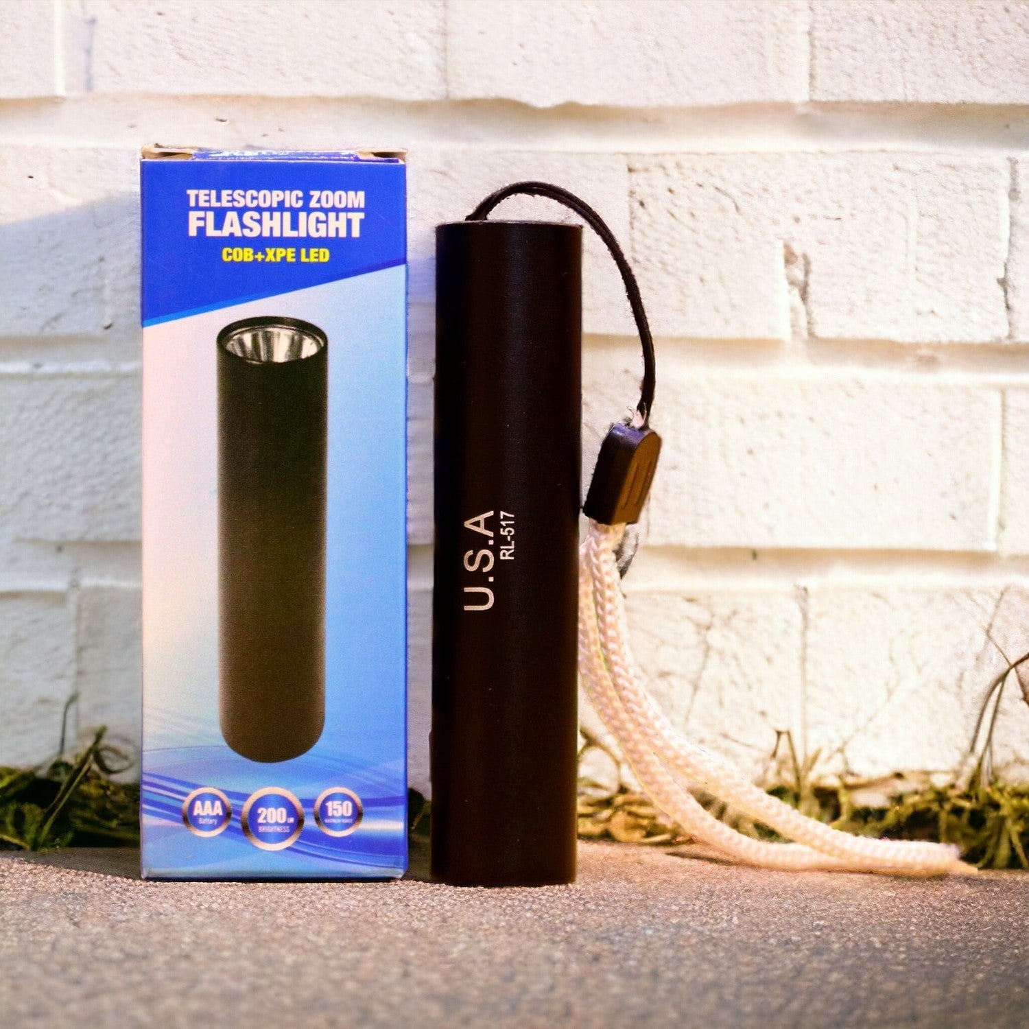 LED 517 Telecopic Zoom flashlight Cob+Xpe Handheld Rechargeable Flashlight USB Charging - Image 2