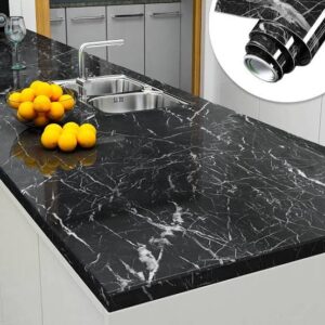 Self Adhesive Black Marble Sheet Sticker For Kitchen, Cupboard, Wall – Anti Oil And Heat Resistant Wallpaper (60*200 cm)