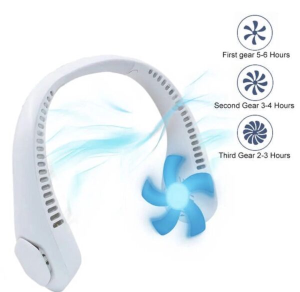 Portable Rechargeable Neck fan (random color ) - Image 3