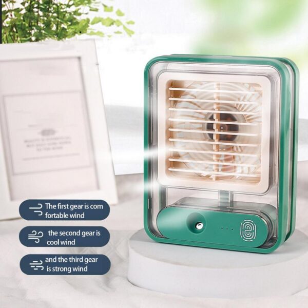 Rechargeable Mini Mist Humidifier Fan Portable Desktop Air Conditioner USB Mini Air Cooler Fan Water Cooling Fan with 3 Speed Spray Humidifier Purifier Indoor,Outdoor  (Random Color) - Image 5