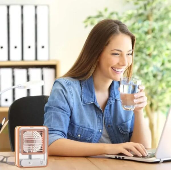 Rechargeable Mini Mist Humidifier Fan Portable Desktop Air Conditioner USB Mini Air Cooler Fan Water Cooling Fan with 3 Speed Spray Humidifier Purifier Indoor,Outdoor  (Random Color) - Image 9