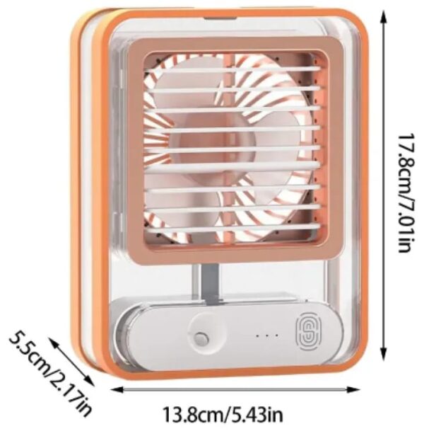 Rechargeable Mini Mist Humidifier Fan Portable Desktop Air Conditioner USB Mini Air Cooler Fan Water Cooling Fan with 3 Speed Spray Humidifier Purifier Indoor,Outdoor  (Random Color) - Image 10