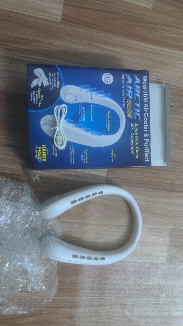 Arctic Air Hanging Neck Fan High Wind 3 Speed Adjustable USB Charging Portable Quiet Super Long Life Outdoor Sports Office Camping (Random Color) - Image 2