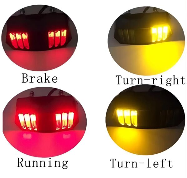 Universal Motorbike Back Light With Indicator DRL Audi Style - Image 12