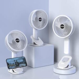 New portable 3 gears rechargeable desktop fan low noise air cooling handheld clipped circulator table fan Clip Fan USB Rechargeable Desk Fan with Sturdy Clamp, Quiet Operation, Strong Airflow with 360° Rotation for Home, Stroller, Office, Outdoor