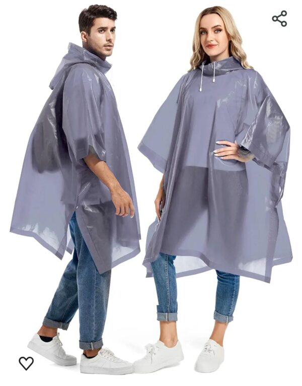 Rain Ponchos for Adults Reusable - Raincoats Survival Emergency Heavy Duty Rain Coat with Drawstring Hood (Random colors) - Image 5