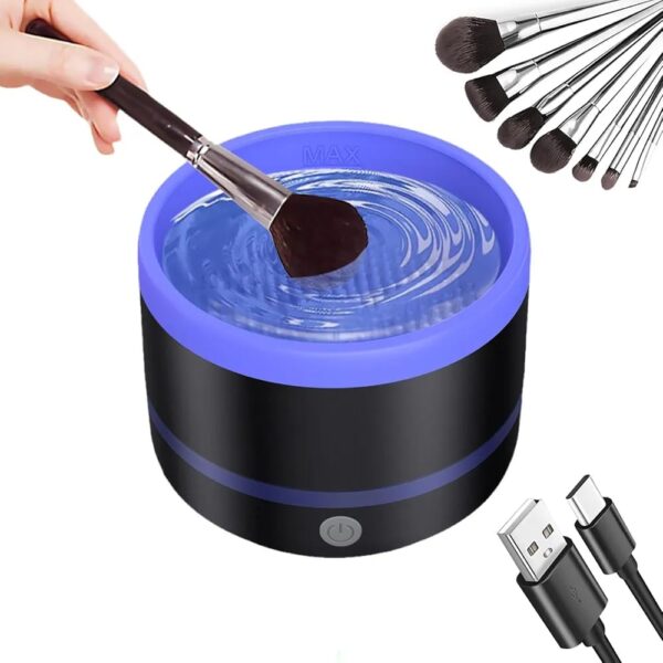 Makeup & Paint Brush Cleaner Machine - Electric  (Random color)