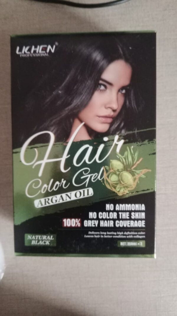 pack of 2 (500ml)Lichen Hair Color Gel  Black / dark brown - Image 4
