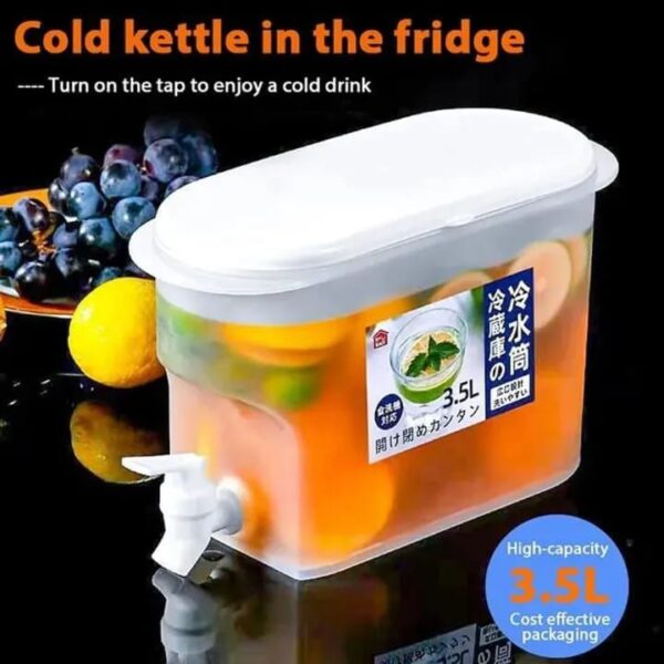 3.5 Litre Cold Kettle with Tap Fridge and Chilled Drink Jug Dispenser - Image 2
