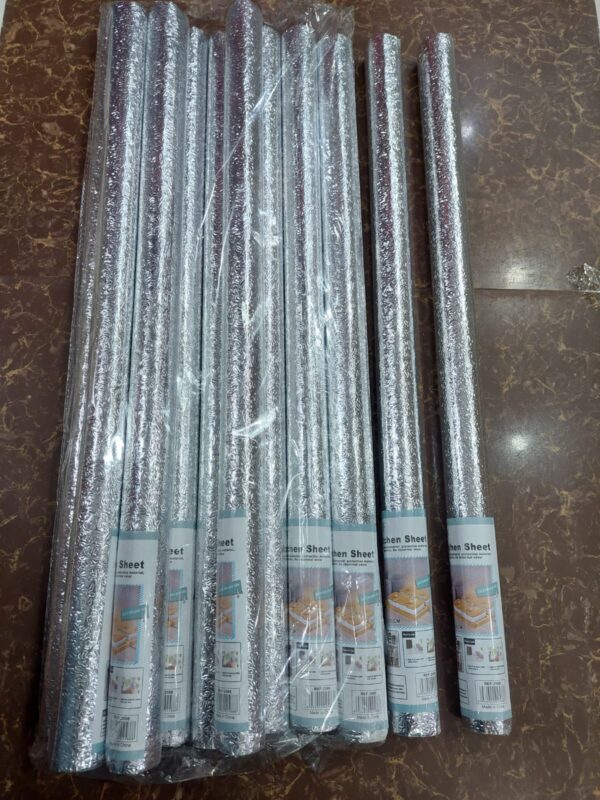 (Size: 60*2m) - Silver Foil Kitchen Oil Proof Waterproof Sticker Aluminum Foil Sheet Kitchen Stove Cabinet Stickers Self Adhesive Wallpapers - Image 6