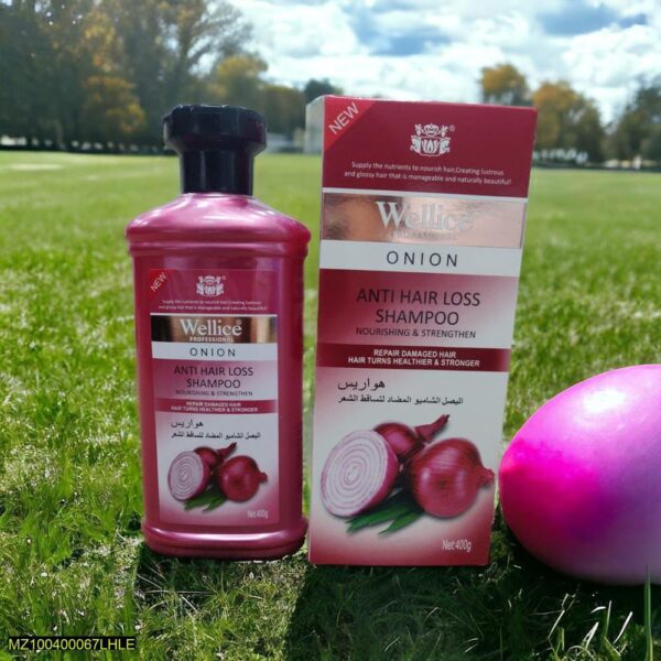 "Wellice Onion Anti Hair Loss Shampoo - Strengthening & Nourishing Formula for Thicker, Fuller Hair - Image 4