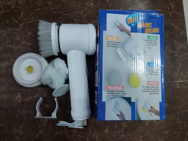 Handheld Electric Cleaning Brush Scrubber (5 in 1 Electric Brush) - Image 2