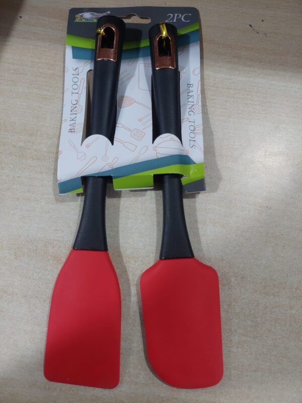 Silicone Spatula Long Black Handle Spatula Spoon Scraper Heat Resistant (Random color) - Image 2