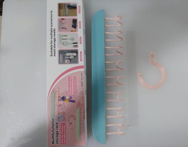 8 Hooks Multi-Purpose Hook and Adhesive Hanger for Kitchen Bathroom Cabinet (Random color) - Image 9