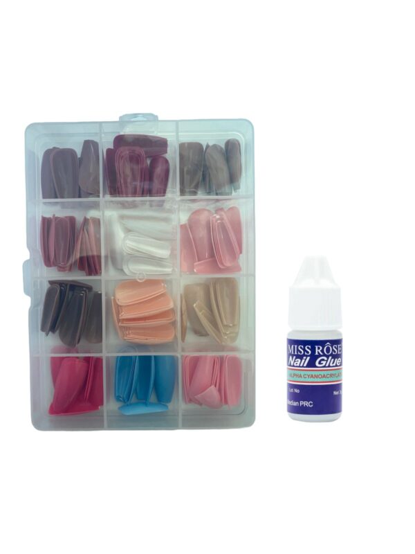 144 Pcs Nails Box Artificial Nails Pack + 1 Nail Glue - Image 5