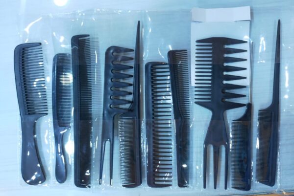 Hair Comb Set Professional Saloon – Pack of 10 Tail Comb Kit Hair Cutting Comb Set - Image 7