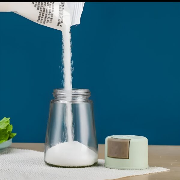 Sealed Seasoning quantitative Bottle salt pepper condiment Dispenser Glass Spice Jar | Salt Control Bottle Press - 180ml (random color) - Image 13