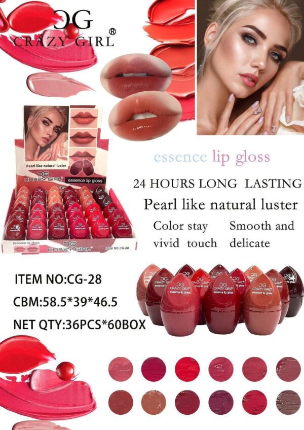( Pack of 6) Crazy Girl 24 Hours High Pigment Lipgloss, - Image 4