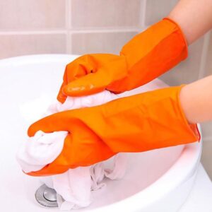 Silicone Washing Full Finger Gloves For Home & Kitchen (Random Colors)