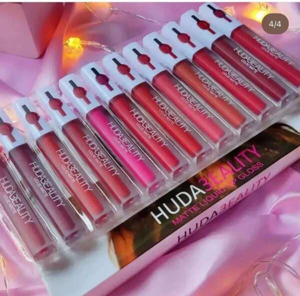 Pack Of 12 Multicolor Lip Gloss Huda Beauty For Girls And Women - Image 4