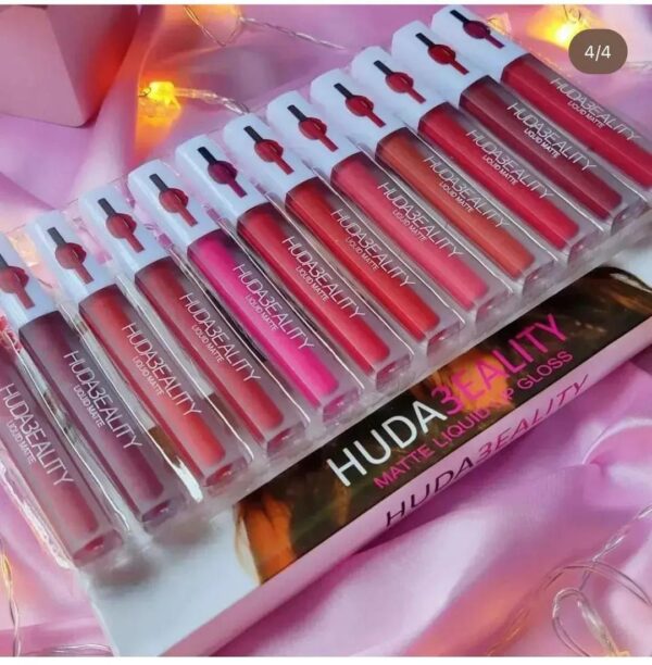 Pack Of 12 Multicolor Lip Gloss Huda Beauty For Girls And Women - Image 3