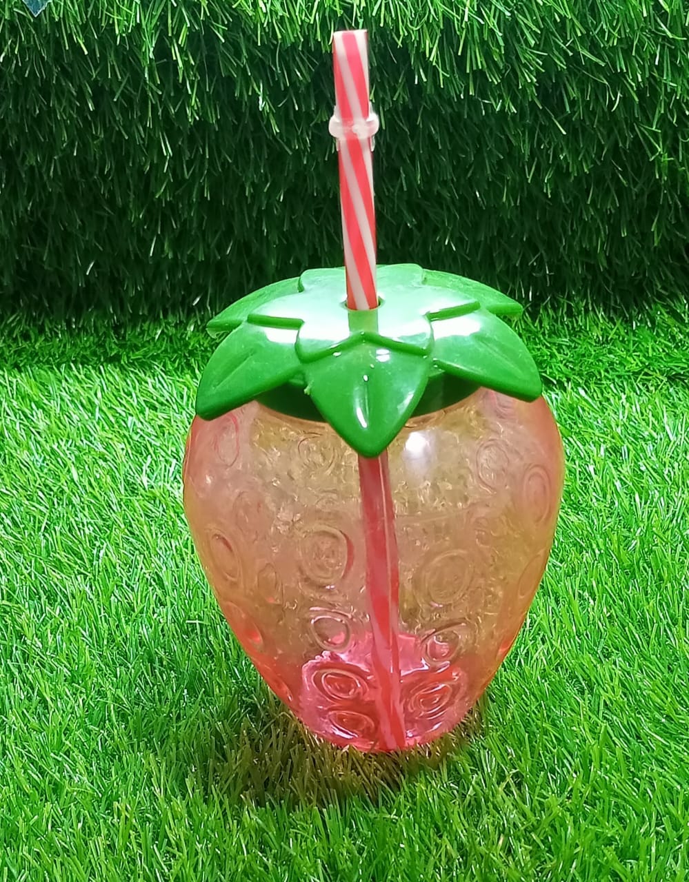 (NW000138) Cartoon Kawaii Strawberry Straw Cup Plastic Cup Lovely Girl Milk Tea Coffee Cup Student Portable Water Cup - Image 2