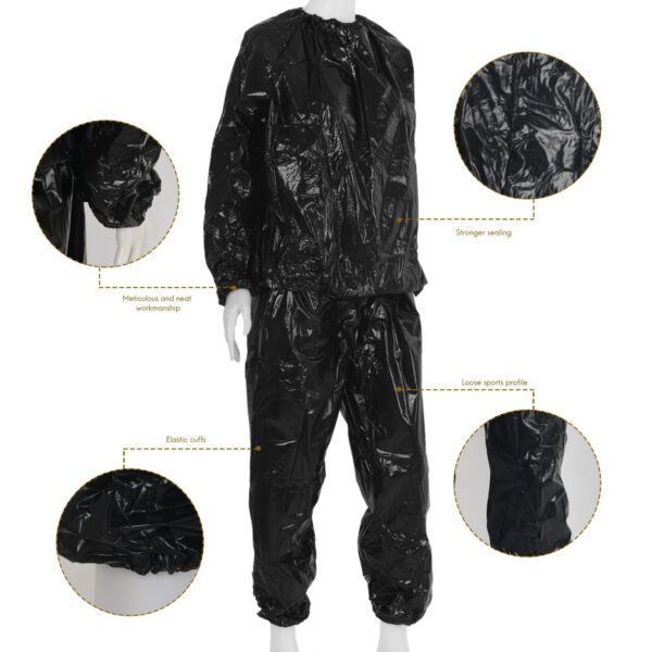 Sauna Sweat Suit Exercise Gym Fitness Weight Loss Boxing Martial Arts Yoga Fitness Training Suit Jumping rope | Also Uses in Rain - Image 4
