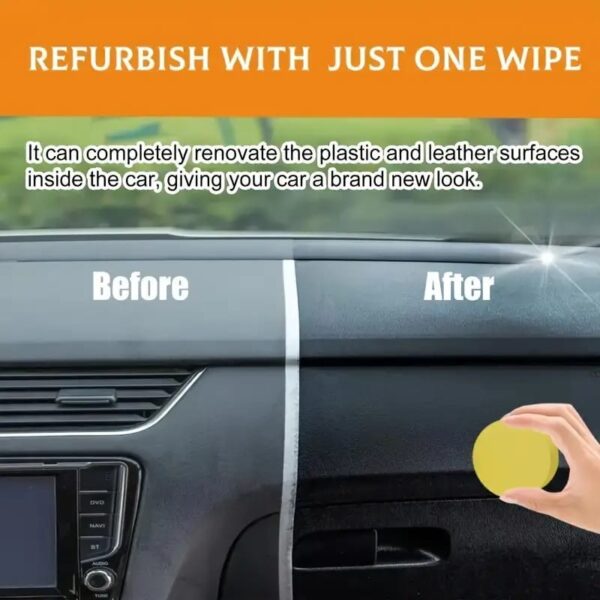 QIFENGHE Car Plastic Restorer - Auto Interior & Panel Renewal Wax Coating Agent Car Wax Car Wax Polish 200gm + sponge - Image 3