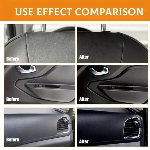 QIFENGHE Car Plastic Restorer - Auto Interior & Panel Renewal Wax Coating Agent Car Wax Car Wax Polish 200gm + sponge - Image 4