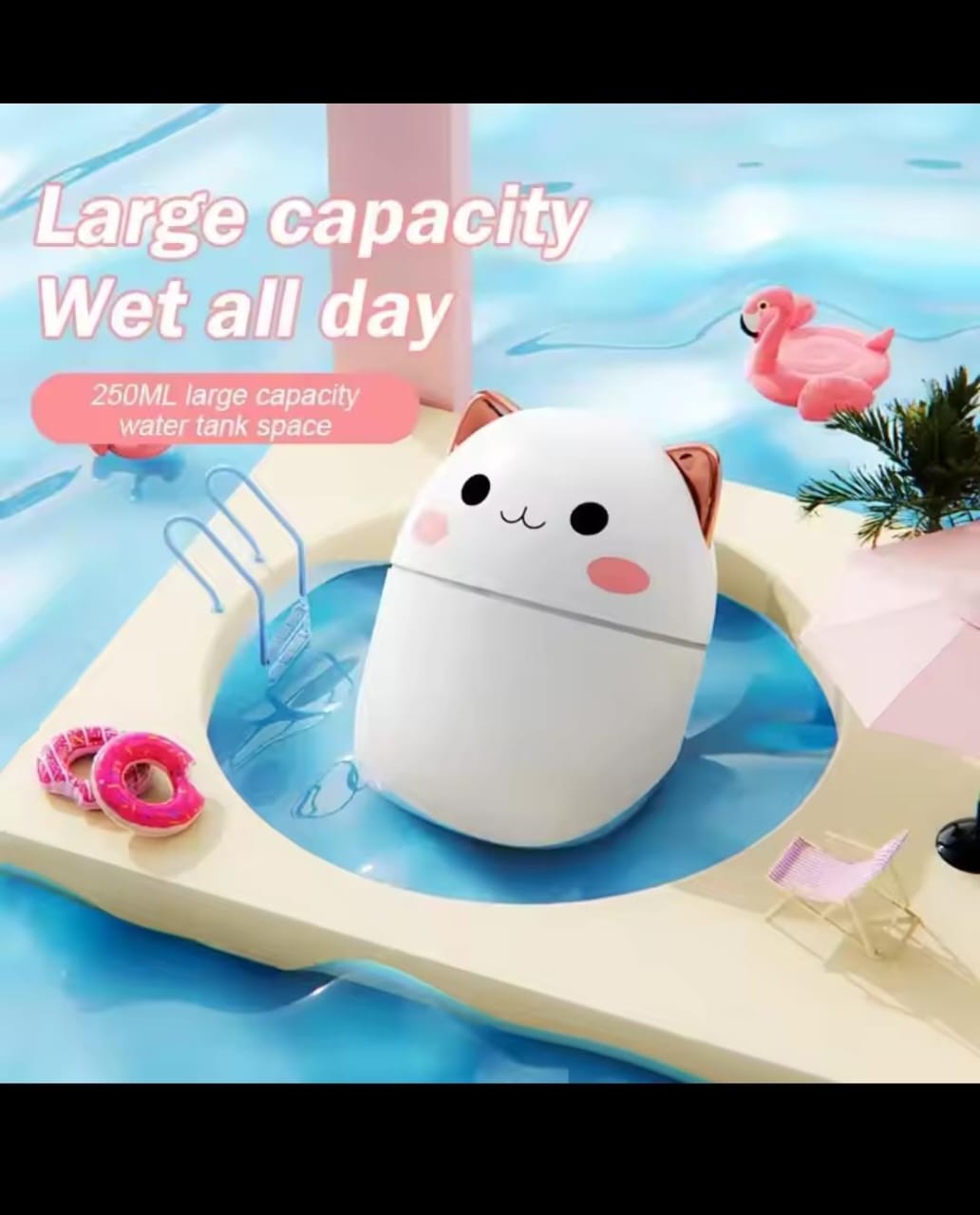 Cute Air Humidifier Mini Aromatherapy Humidifiers Diffusers Essential Oil Diffuser Home Carv ( 250ML) - Image 3