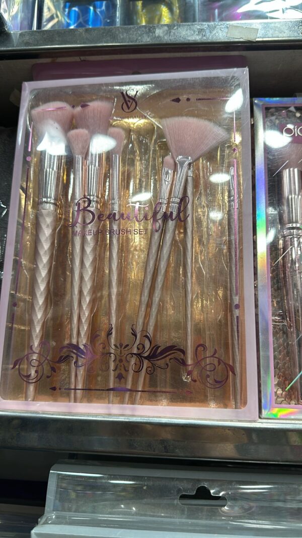 8 PCs Diamond Unicorn Handle Makeup Brush Set - Image 7