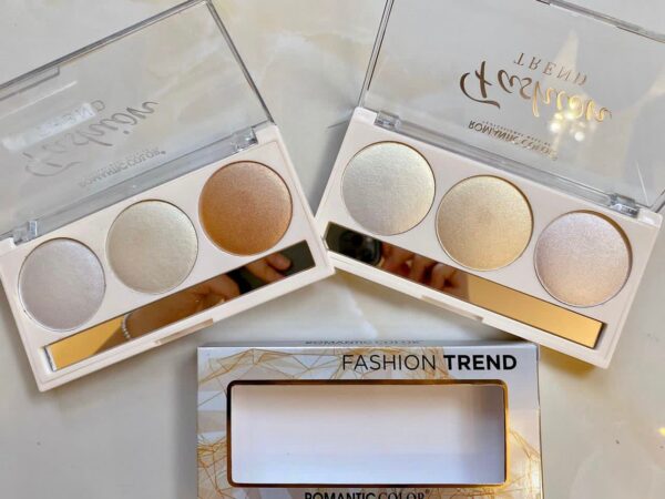 3 In 1 Fashion Trend-ROMANTIC COLOR Blusher And Highlighter Shade Makeup Kit - Image 2