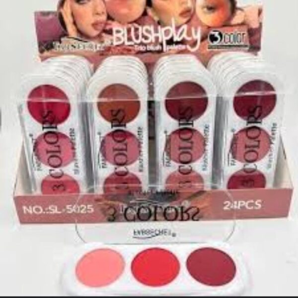 3 Color Makeup Blush Palette Mineral Powder Red Rouge Long Lasting Natural Cheek Blusher (random color) - Image 6