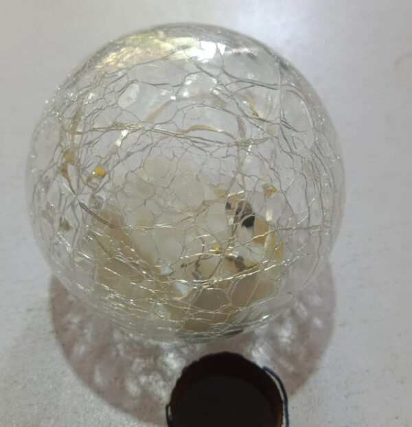 Globe Ball LED Lamp Battery Operated, Lighted Glass Orb for Festival Christmas Decoration, Gold Mercury Glass Ball Light - Image 3