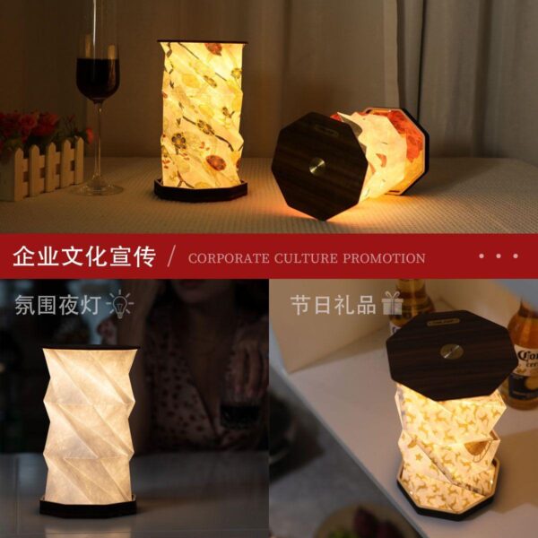 Portable Folding Wooden Table Lamp - Image 3