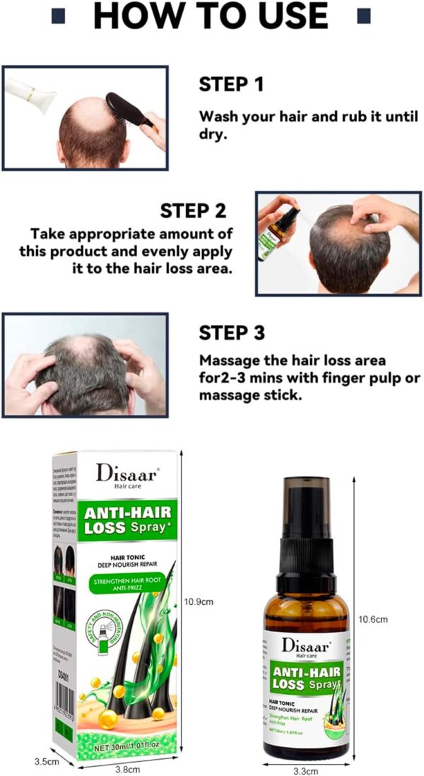 Anti-Hair Loss Spray Tonic Deep Moisturize Nourish Repair Strengthen Hair Root Anti-Frizz Care 30ml - Image 10