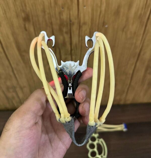 The Ultimate Slingshot Lot Imported Full Stainless Steel Body Laser Slingshot with Flat Rubber Band (Random design) - Image 5