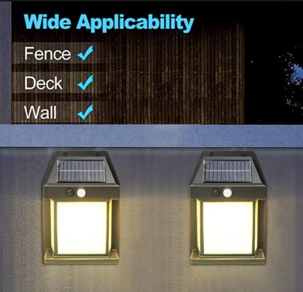 Solar Power Motion Sensor Human Body Induction LED Wall Light Waterproof Tungsten Filament Lamp Outdoor Garden Courtyard Light (Black) - Image 4