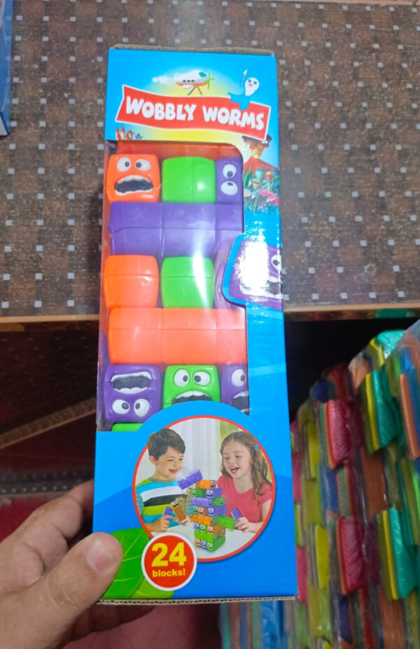 Wobbly Worms Tower Balancing Game | Tower Tumbling Stacking Board Games Building Blocks - Image 4