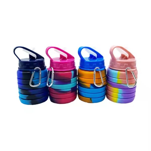 Silicone Collapsible Water Bottles BPA free for gym for girls (random color ) - Image 5