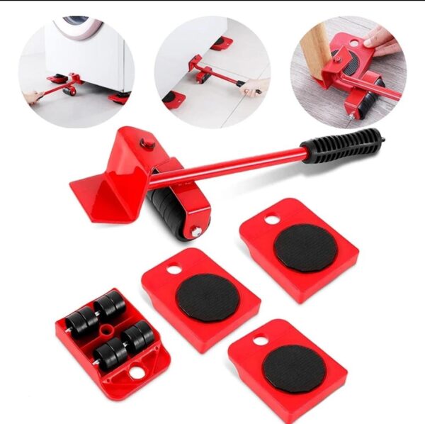(5 in 1) Heavy Furniture Move Tool Transport Lifter Shifter Moving Kit Slider Remover Rolling Wheel Corner Mover Set - Image 3