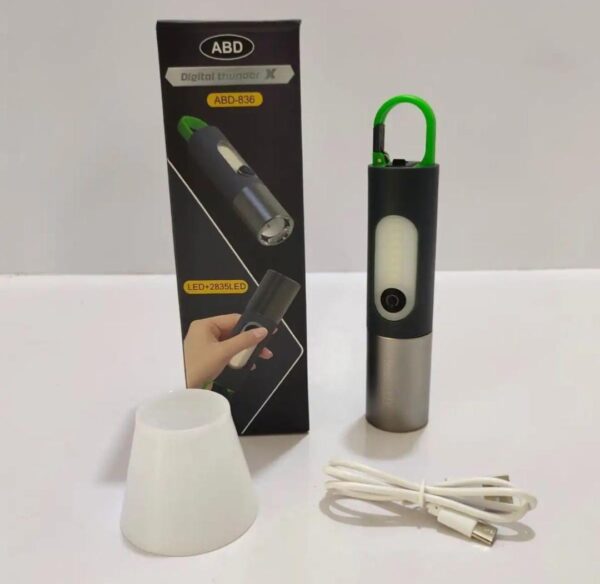 Zoomable Led Rechargeable Flashlight Outdoor Torch Light With Lamp Shade - Image 4