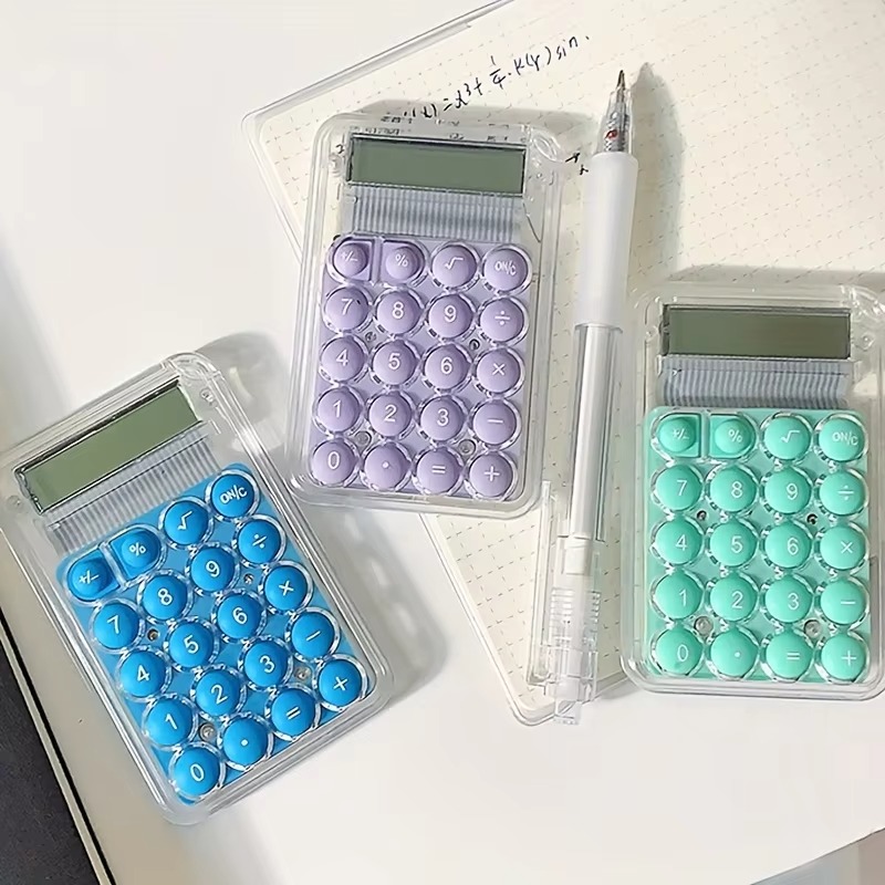 Student Calculator LCD Display Large Screen Siicone Buttons 8-digit Handheld Study Electronic Calculator School Supplies(random color) - Image 9