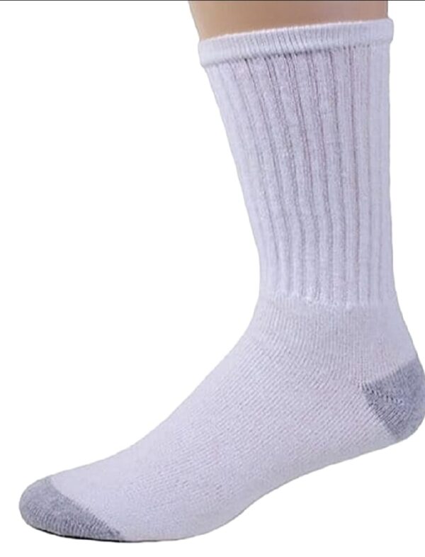 Pack of 6 pairs white socks Gents full length socks | Full Length Comfortable socks for boys, Mens - Image 2
