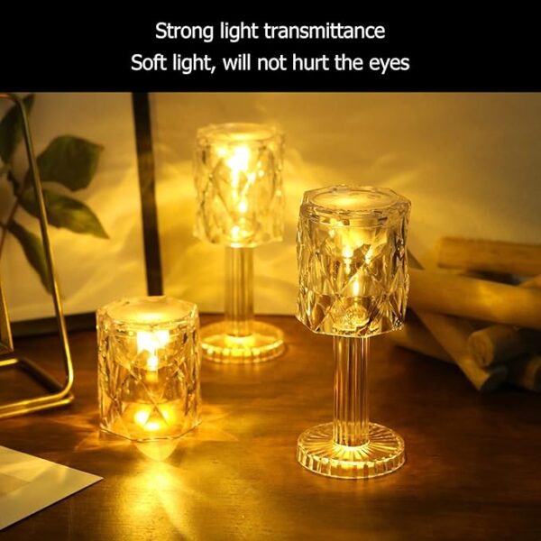 Mini light for indoor decoration Crystal Lamp, Clear Plastic Protection LED Crystal Lamp Cafe Bar Bedroom (Warm) - Image 2