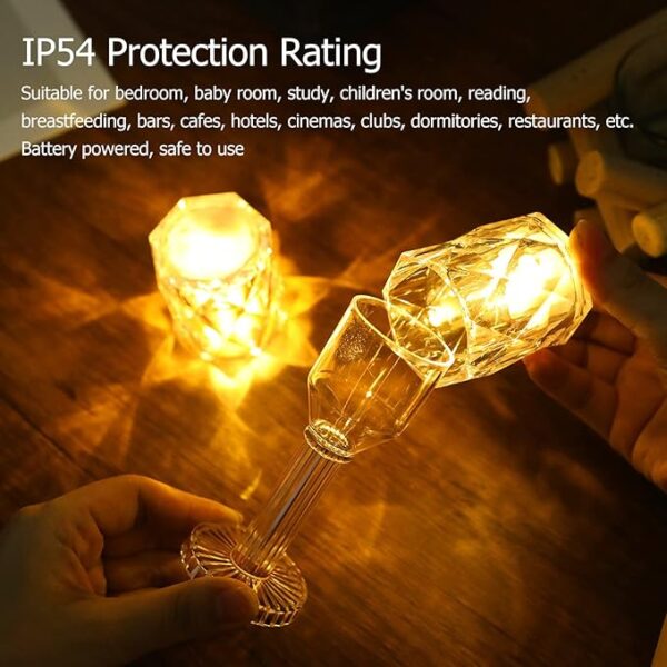 Mini light for indoor decoration Crystal Lamp, Clear Plastic Protection LED Crystal Lamp Cafe Bar Bedroom (Warm) - Image 3
