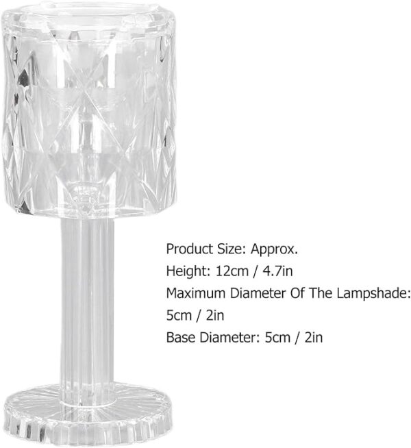 Mini light for indoor decoration Crystal Lamp, Clear Plastic Protection LED Crystal Lamp Cafe Bar Bedroom (Warm) - Image 5