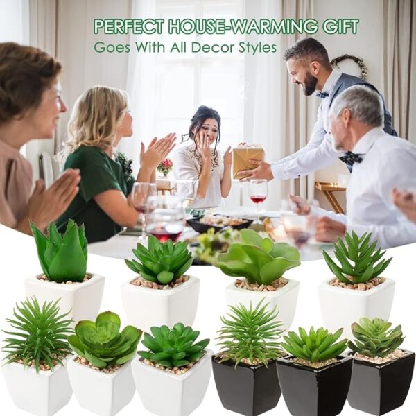 Mini plant Artificial Flowers Decoration | Artificial Plants Ball for Home (1 pc Square shape) - Image 4