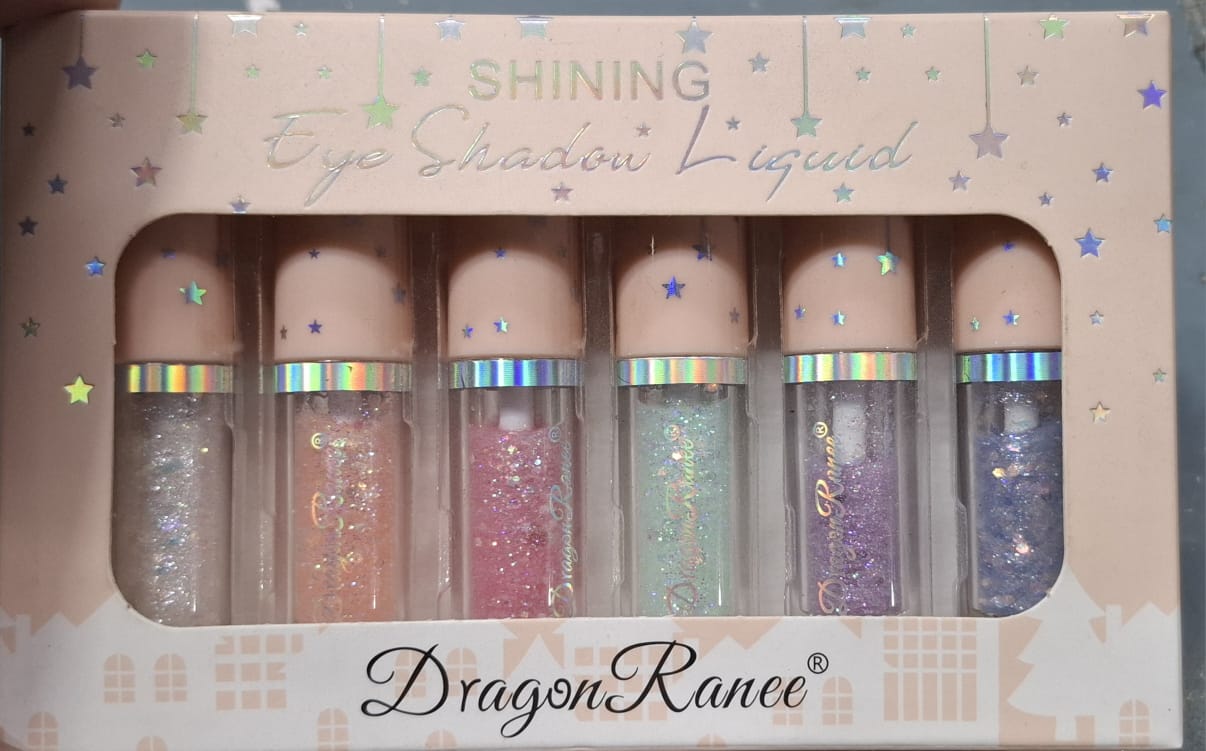 6 pcs Dragon Ranee Shining eyeshadow set Glitter gel shiny mettalic eyeliner - Image 2