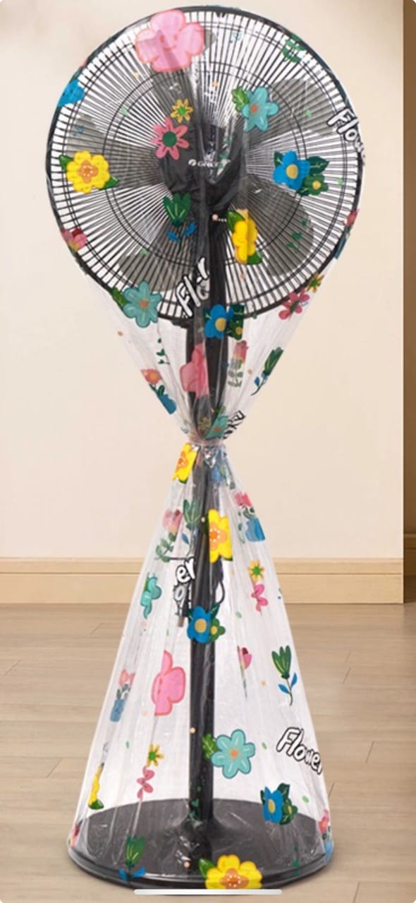 Stand Fan Cover Waterproof Electric Fan Dust Cover Prevent Aging Of Fan Blades Circular Electric Fan Sleeve Electric Fan Cover (random design )